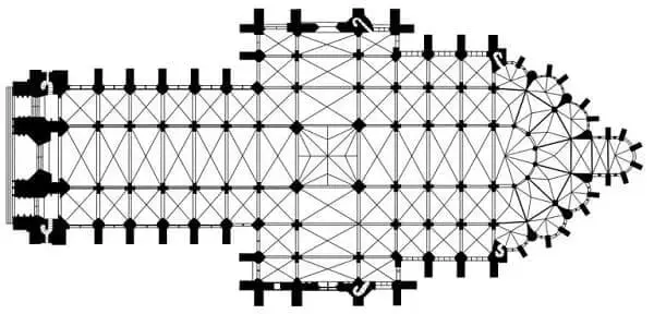 Arquitetura gótica: Planta da catedral de Amiens