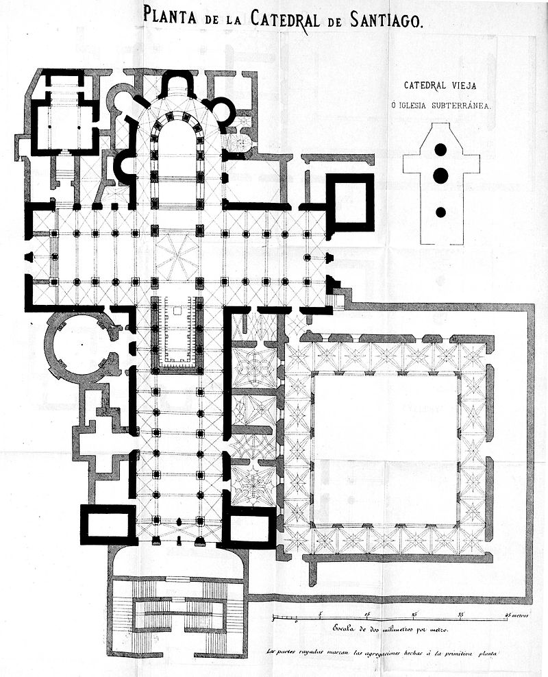 arquitetura-medieval-santiago-de-compostela-estilo-romanico-planta