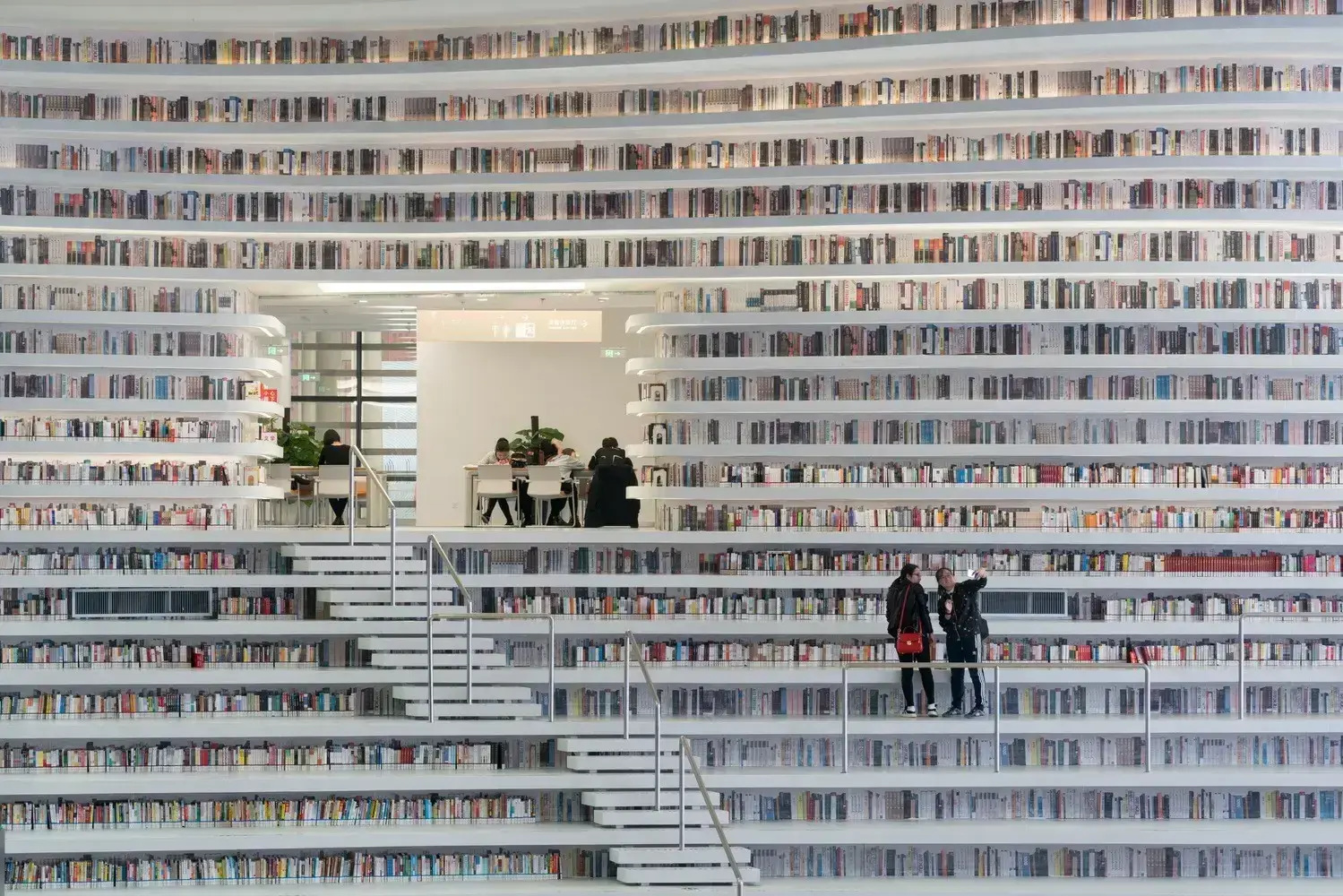 Projeto de biblioteca: biblioteca em Tianjin - China (disposição dos livros)