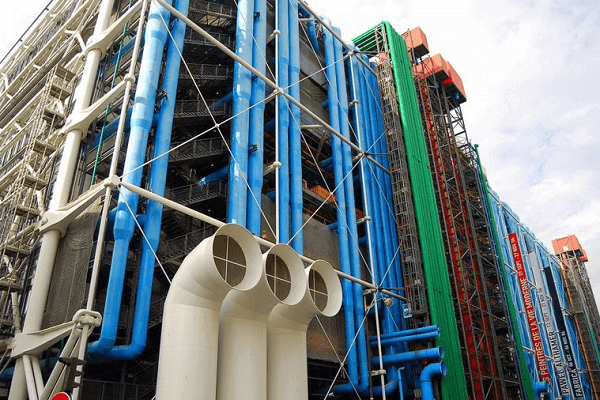 Centro Georges Pompidou: tubos coloridos (foto: Pinterest)