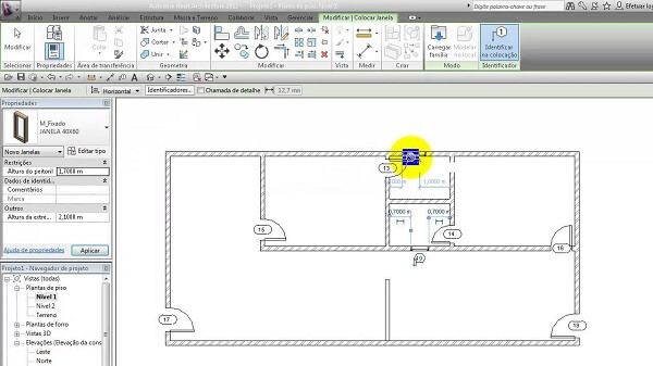 Planta baixa no Revit (fonte: canal do YouTube Durval Marques da Silva)