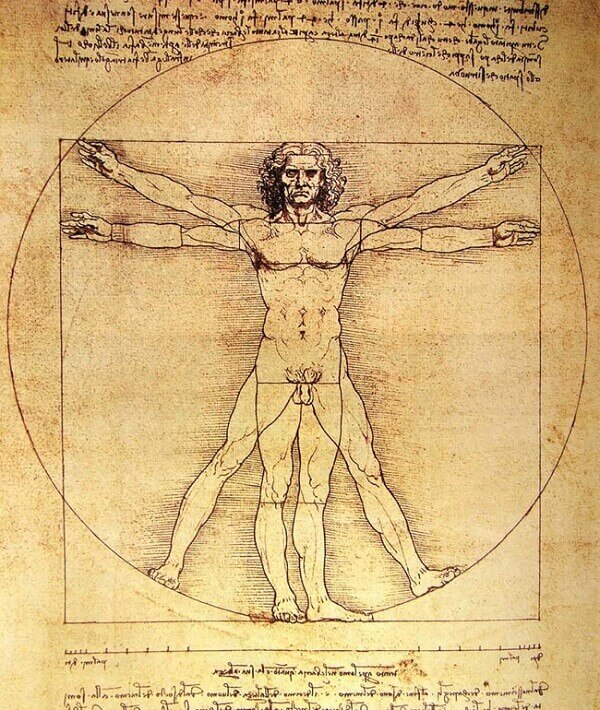 Simetria: Homem de Vitruvio (Leonardo da Vinci)