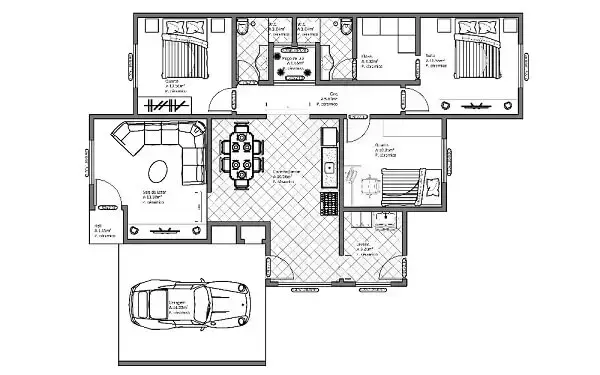 Planta baixa com mobiliário detalhado