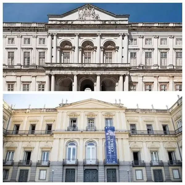 Quinta da Boa Vista: Palácio da Ajuda (em cima) e Quinta da Boa Vista (embaixo) com várias semelhanças entre si