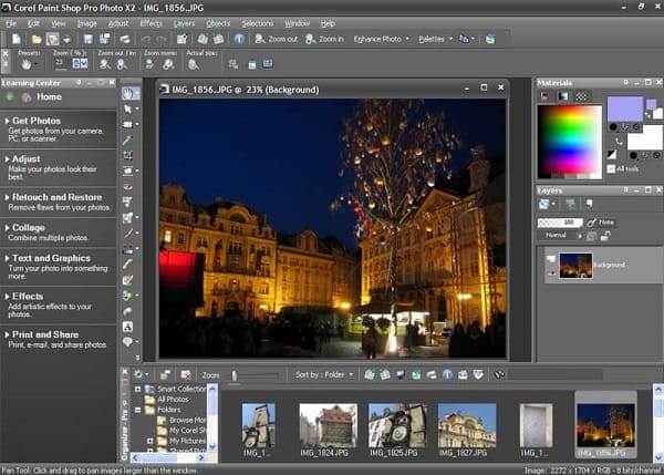 Editor de fotos profissional: Interface do Corel PaintShop Pro 