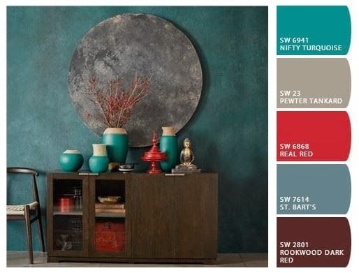 Mistura de cores: paleta de cores complementares - vermelho e verde (foto: www.westelm.com)