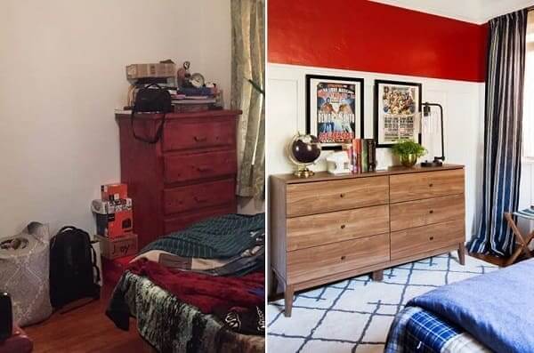 Reforma de Casa: antes x depois Quarto (projeto: Emily Henderson)