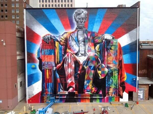 Kobra grafite: Abraham Lincoln, em Lexington, Kentucky, EUA