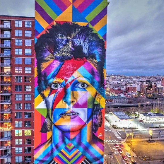 Kobra grafite: mural David Bowie (Nova Jersey)