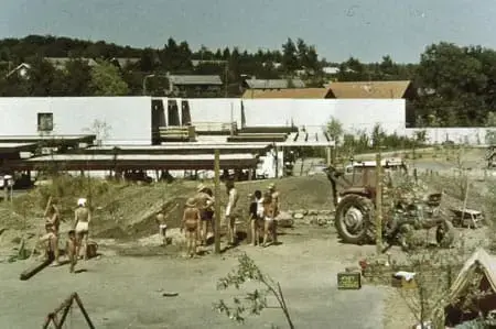 Coliving Sættedammen nos anos 70 (foto: Sættedammen.dk)